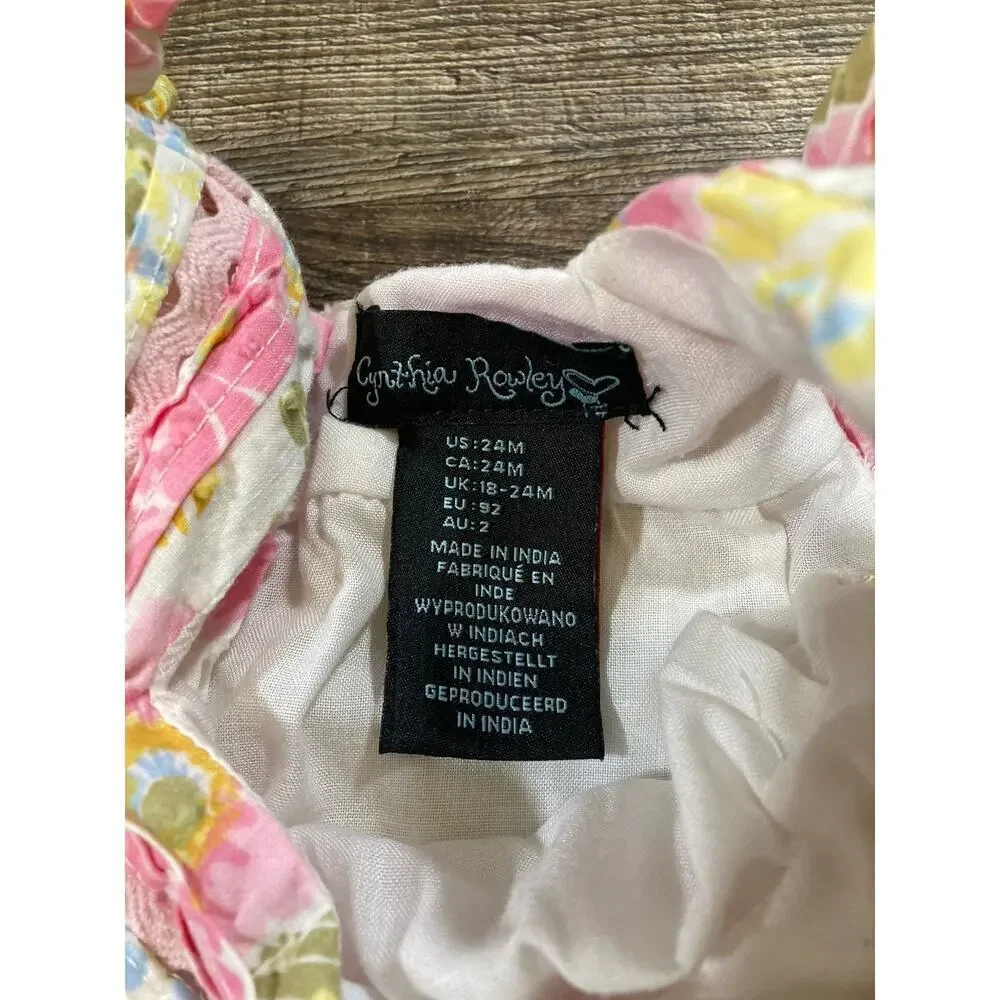 Cynthia Rowley Girls Floral Dress And Purse Set Spring Easter Size 24 Months - Picture 3 of 14
